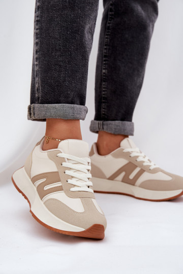 baskets Féminin avec une plateforme beige Emidi