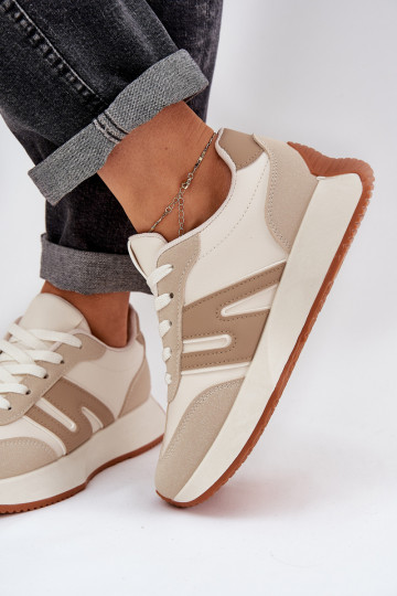 baskets Féminin avec une plateforme beige Emidi 2