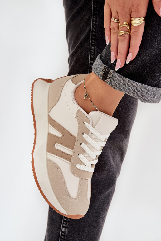baskets Féminin avec une plateforme beige Emidi