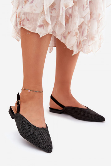 Ballerines Avec tresse I Szpiczastymi Noskami couleur noire Hefion 2