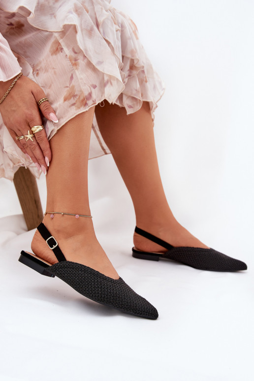 Ballerines Avec tresse I Szpiczastymi Noskami couleur noire Hefion