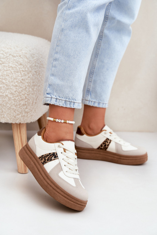 Féminin Chaussures modèle baskets avec une plateforme avec des motifs en fourrure de léopard beige Lincidi Féminin Chaussures modèle baskets avec une plateforme avec des motifs en fourrure de léopard beige Lincidi