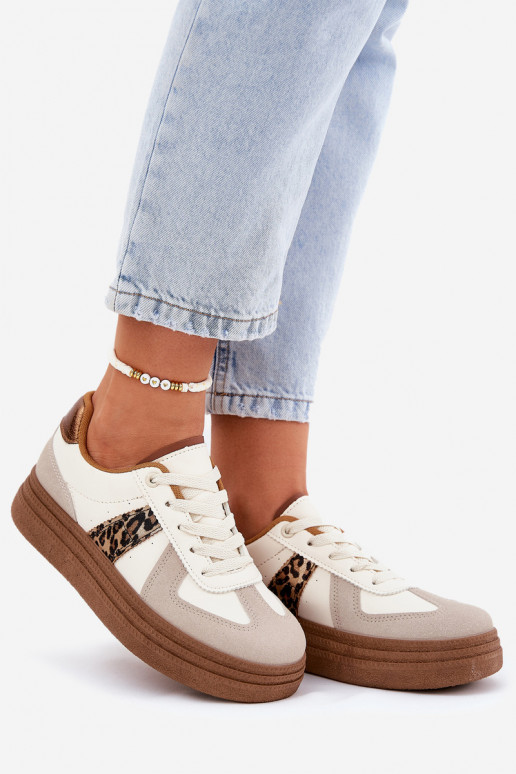 Féminin Chaussures modèle baskets avec une plateforme avec des motifs en fourrure de léopard beige Lincidi Féminin Chaussures modèle baskets avec une plateforme avec des motifs en fourrure de léopard beige Lincidi