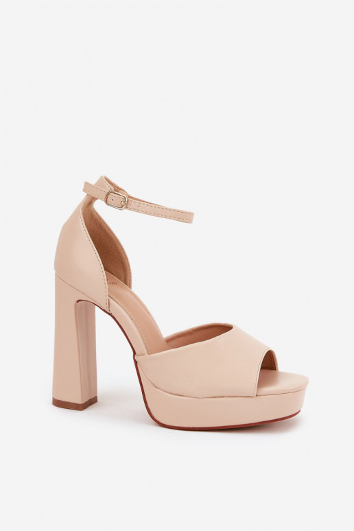 Sandales à talons hauts pour femme et plateforme Eko Peau beige Lomman