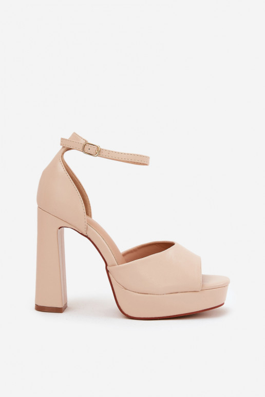 Sandales à talons hauts pour femme et plateforme Eko Peau beige Lomman