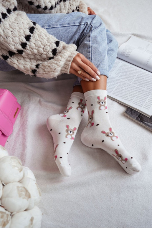 Chaussettes Lapins i Kropki couleur ivoire