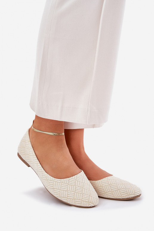 Ballerines Appartement pour femmes avec éclat couleur dorée Tatorelis