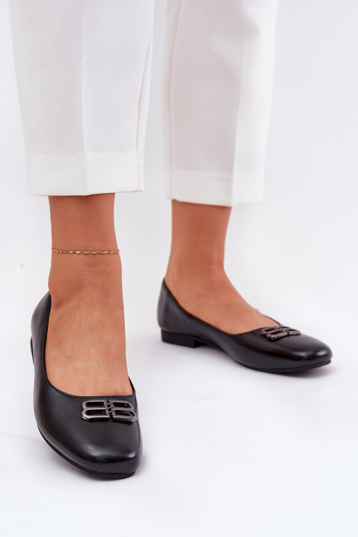 Style élégant Ballerines Féminin avec des ornements Vinceza 62206 couleur noire Style élégant Ballerines Féminin avec des ornements Vinceza 62206 couleur noire