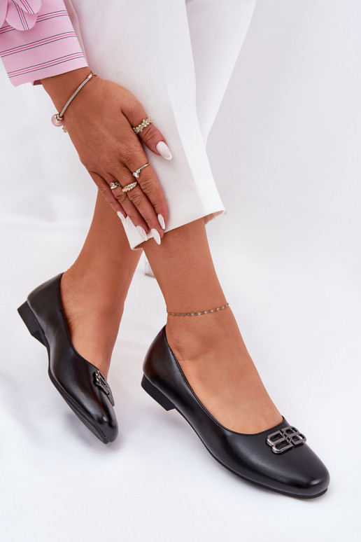 Style élégant Ballerines Féminin avec des ornements Vinceza 62206 couleur noire Style élégant Ballerines Féminin avec des ornements Vinceza 62206 couleur noire