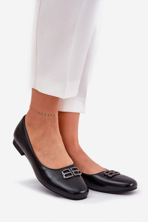 Style élégant Ballerines Féminin avec des ornements Vinceza 62206 couleur noire Style élégant Ballerines Féminin avec des ornements Vinceza 62206 couleur noire