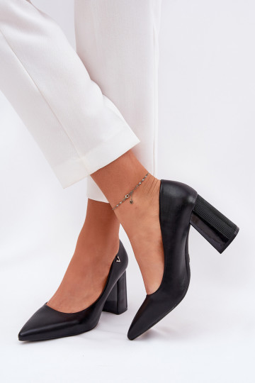 Style élégant Chaussures avec des talons Vinceza 62220 couleur noire