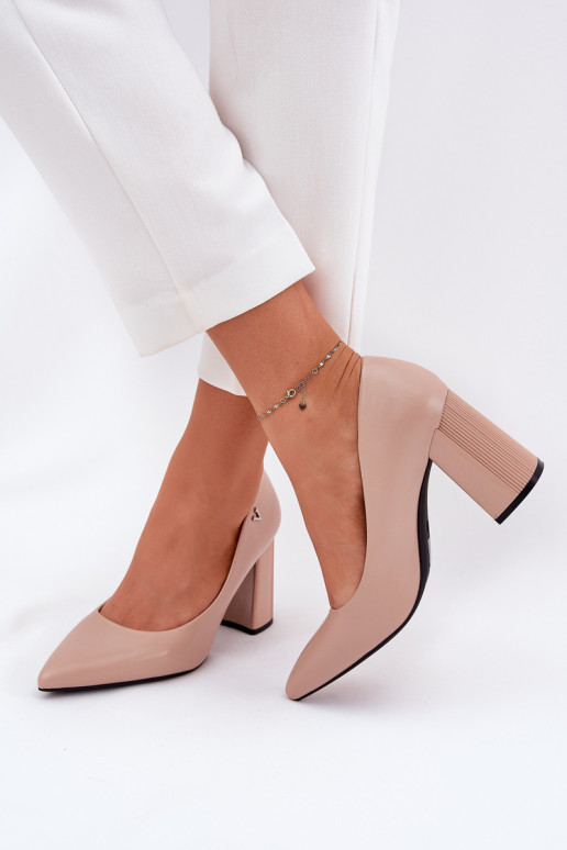 Style élégant Chaussures avec des talons Vinceza 62220 beige