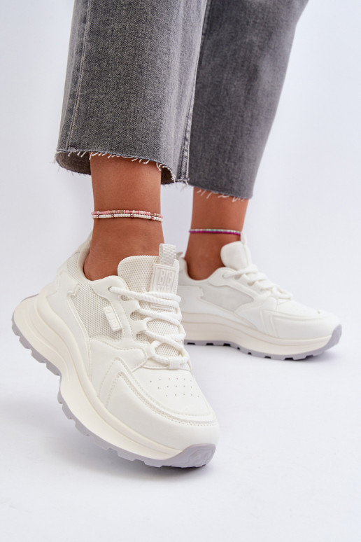 Chaussures modèle baskets Féminin HI-POLY SYSTEM Big Star NN274A107 couleur blanche Chaussures modèle baskets Féminin HI-POLY SYSTEM Big Star NN274A107 couleur blanche