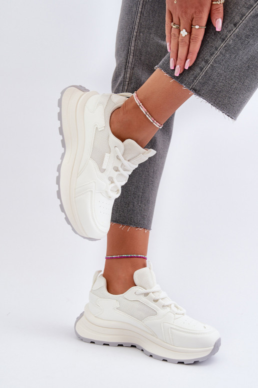 Chaussures modèle baskets Féminin HI-POLY SYSTEM Big Star NN274A107 couleur blanche Chaussures modèle baskets Féminin HI-POLY SYSTEM Big Star NN274A107 couleur blanche