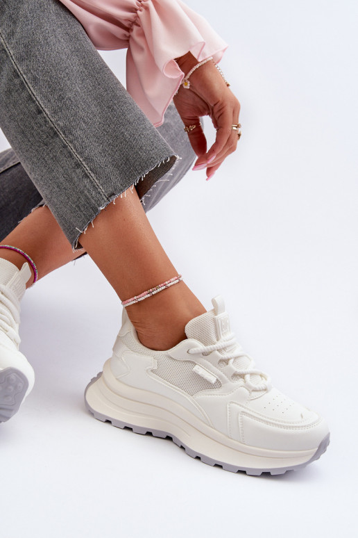 Chaussures modèle baskets Féminin HI-POLY SYSTEM Big Star NN274A107 couleur blanche Chaussures modèle baskets Féminin HI-POLY SYSTEM Big Star NN274A107 couleur blanche