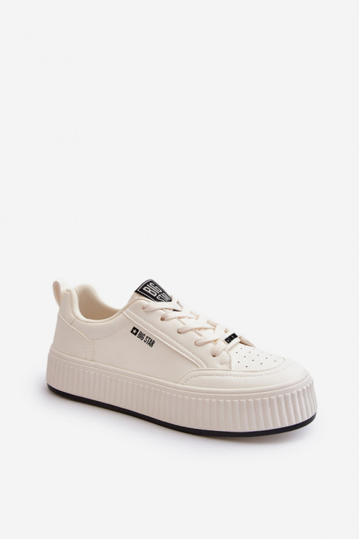 Chaussures modèle baskets Féminin avec une plateforme Big Star NN274254 couleur blanche