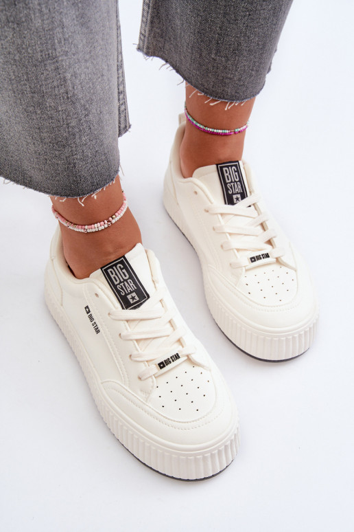Chaussures modèle baskets Féminin avec une plateforme Big Star NN274254 couleur blanche