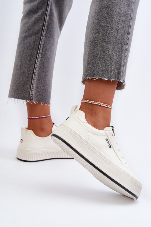 Chaussures modèle baskets Féminin avec une plateforme Big Star NN274254 couleur blanche