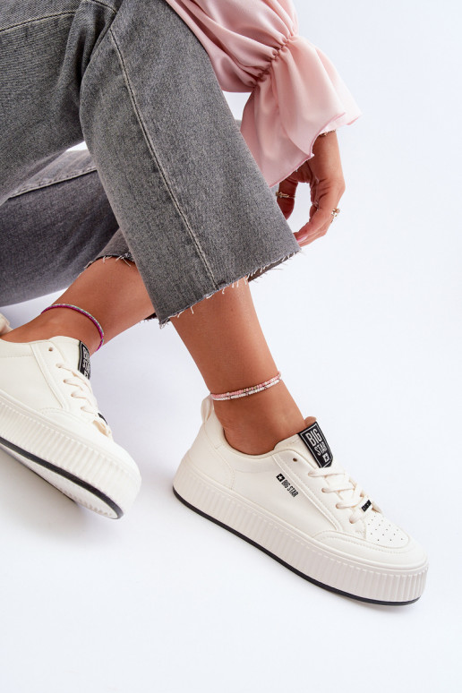Chaussures modèle baskets Féminin avec une plateforme Big Star NN274254 couleur blanche