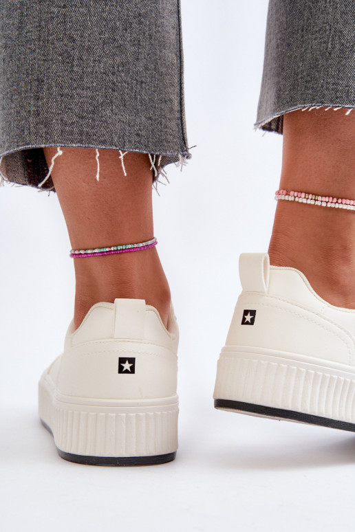 Chaussures modèle baskets Féminin avec une plateforme Big Star NN274254 couleur blanche