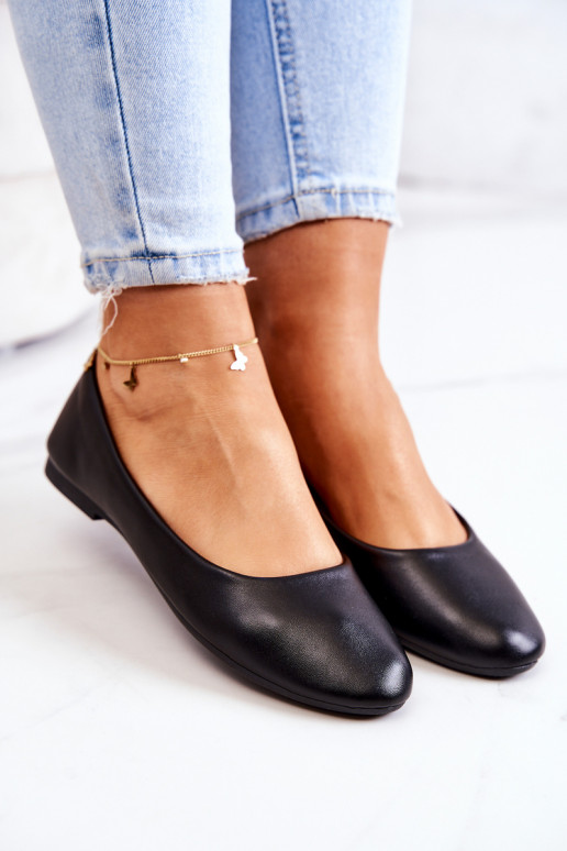 Peau Modèle classique Ballerines couleur noire Stacee Peau Modèle classique Ballerines couleur noire Stacee