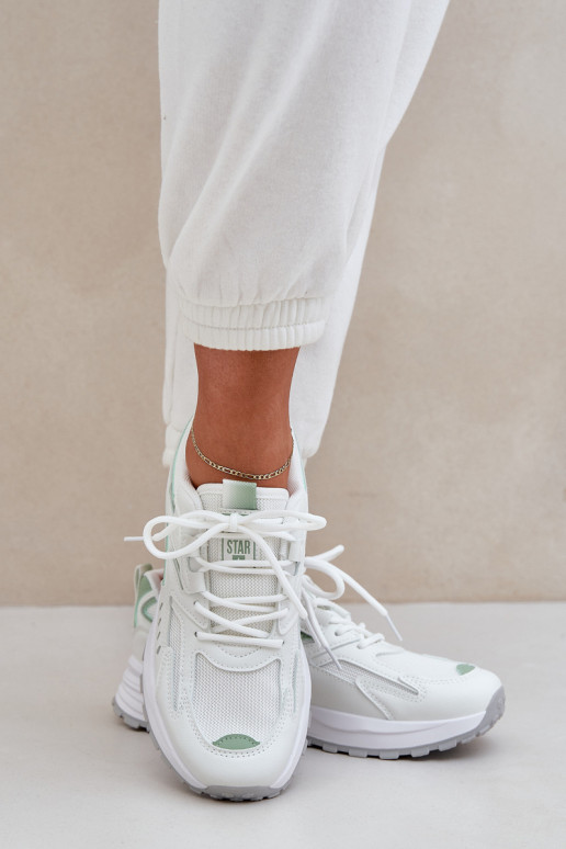 Baskets pour femmes Big Star NN274A095 HI-POLY SYSTEM couleurs blanche et verte Baskets pour femmes Big Star NN274A095 HI-POLY SYSTEM couleurs blanche et verte