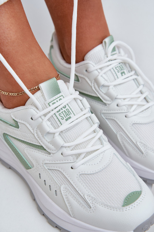 Baskets pour femmes Big Star NN274A095 HI-POLY SYSTEM couleurs blanche et verte Baskets pour femmes Big Star NN274A095 HI-POLY SYSTEM couleurs blanche et verte