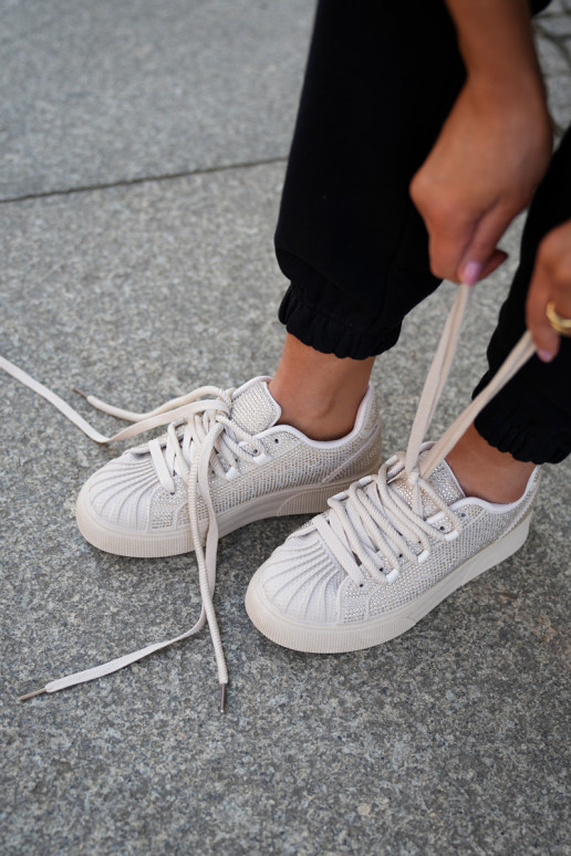 Baskets pour femmes avec décoration et plateforme couleur sable Eanneth