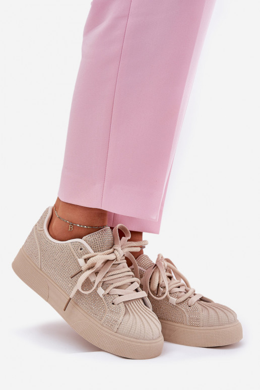 Baskets pour femmes avec décoration et plateforme couleur sable Eanneth